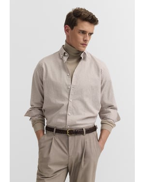 Bugatti Herren Vrijetijdshemd Oxford geruit met button-downkraag