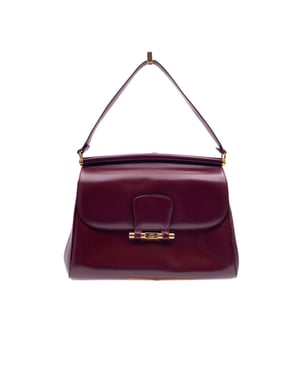 Gucci Vintage Läderhandväska Med Flap