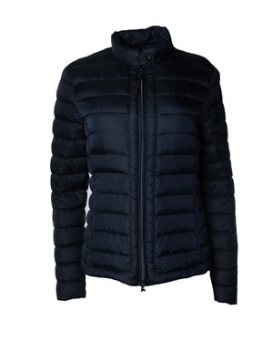 Woolrich, blauwe gewatteerde lichtgewicht jas