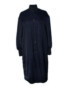 Jil Sander, blauwe lange bomber sportjas