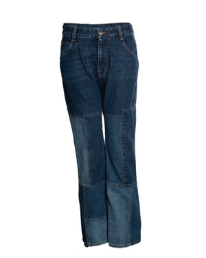 Chloé, patchwork jeans in blauw