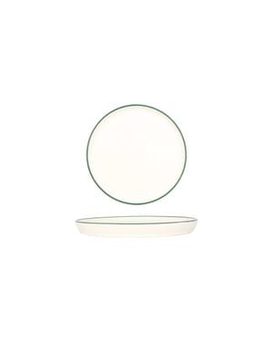 Rinart Dessertbord green edge porselein 17 cm set van 6