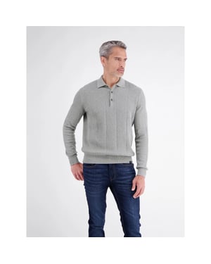 Lerros Heren polo 2685230 259 platinum grey melange