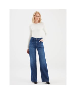Cup of Joe Coj mira wide leg jeans dark blue