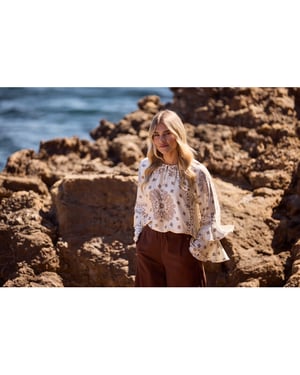 Nukus Nkf02202 318 asra blouse paisley offwhite/toffee