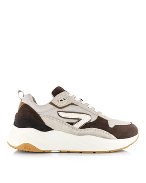 Hub Glide lt bone/off white/dark coffee lage sneakers heren