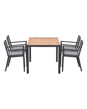 Garden Impressions Oklahoma/felini tuinset 4 personen teaklook tafel 160 cm