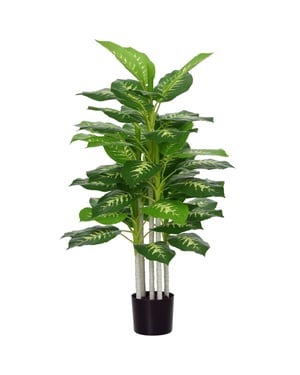 4goodz Kunstplant plastic plant met cementen pot -120 cm -