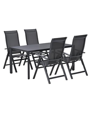 Garden Impressions Osaka/felini tuinset 4 pers met verstelbare stoelen