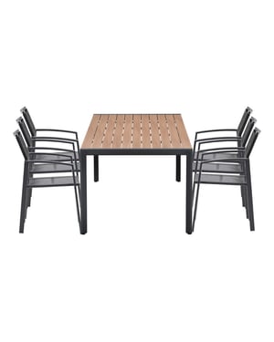 Garden Impressions Cosmo/felini tuinset 6 personen teaklook tafel 220 cm