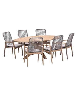 Garden Impressions Skala/urania tuinset 6 personen acaciahout ovaal 220 cm