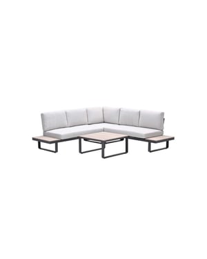 Garden Impressions Masone loungeset 4-delig c. black valley sand light teak vw