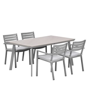 Garden Impressions Oklahoma/vigo tuinset 4 personen stapelbare stoelen 160