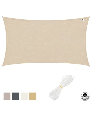 4gardenz Schaduwdoek waterafstotend rechthoek 3,5x4,5 mtr -