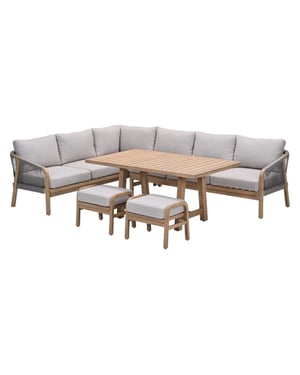 Garden Impressions Santos lounge-diningset 5-dlg.-links -acaciahout met white wash-sand