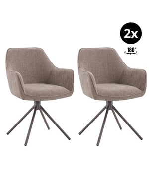 Multifurn Eetkamerstoel bo draaibaar (set van 2)