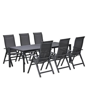 Garden Impressions Osaka/felini tuinset 6 pers met verstelbare stoelen