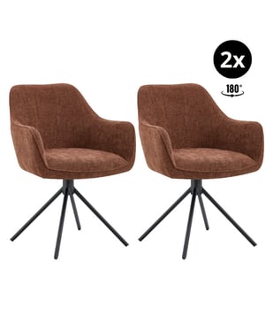 Multifurn Eetkamerstoel bo burgundy draaibaar (set van 2)
