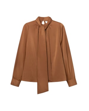 Aaiko Top lange mouw bowi crinkle ray