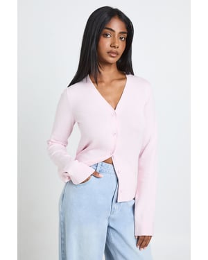 Rib Knit Cinched Hem Cardigan