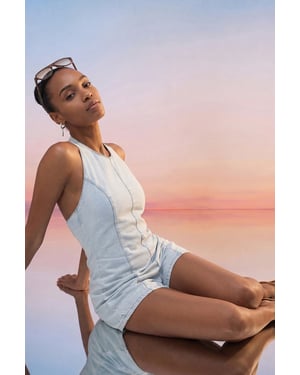 Katoenen Halter Nek Korte Jumpsuit