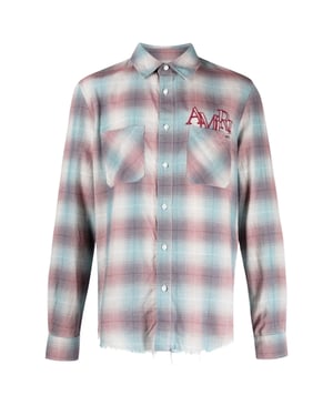 Amiri Geruite Flanel In Blauwgroen/rood