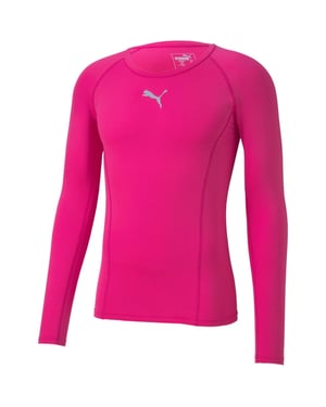 Men's Puma Liga Baselayer Tee Ls T-Shirt in Fluo Pink