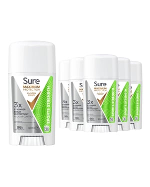 Sure Women Maximum Protection Anti-Perspirant Cream, Sport Strength, 6 Pack