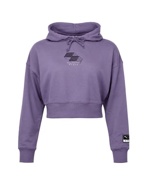 Puma x HYROX Womens Purple Cropped Hoodie