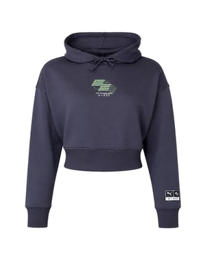 Puma x HYROX Womens Dark Grey Cropped Hoodie