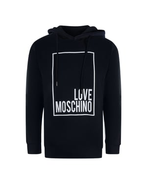 Love Moschino Marineblauwe Hoodie Met Wit Boxlogo