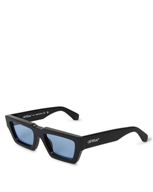 Accessories Off White Manchester 53 Rectangle Full Rim Sunglasses in Black/Blue