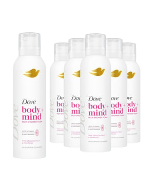 Dove Body + Mind Rich Shower Foam, Dragon Fruit & Primrose, 200ml, 6 Pack