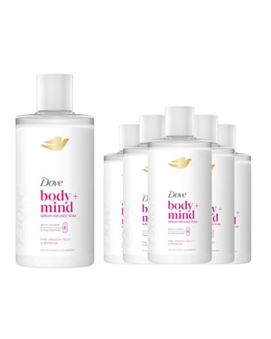 Dove Body + Mind Bath Soak, Dragon Fruit & Primrose, 400ml, 6 Pack