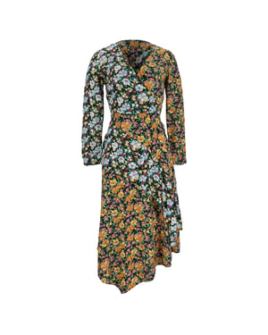 Maje Roen asymmetrische midi-wikkeljurk van veelkleurige viscose