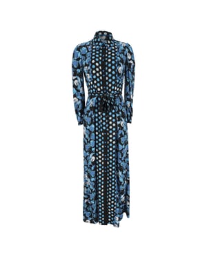 Diane Von Furstenberg Joshua blommig maxiklänning i blå polyester