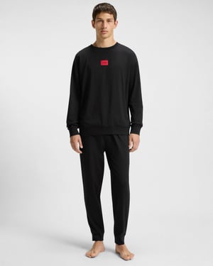 Logo Detail Pyjamas in Black