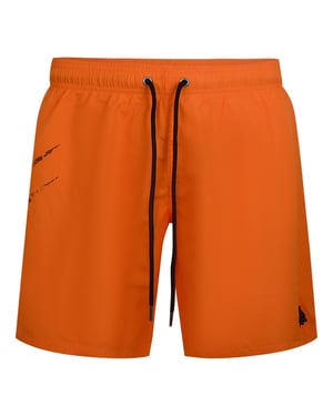 Scratch Logo Swim Shorts in Orange