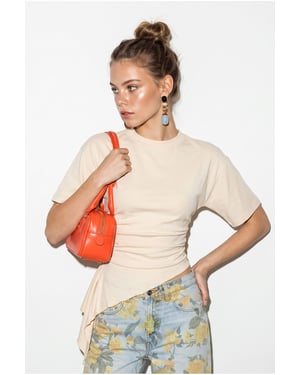 Fitted Jersey Blouse With Drape Detail