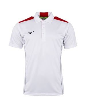 Mizuno Hex Rect Mens White Polo Shirt