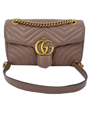 Gucci Medium GG Marmont Crossbody Bag in Tan Leather