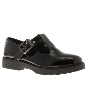 Apache Womens School Shoes Tremble Buckle Black patent