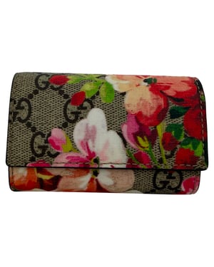 Gucci Supreme Blooms 6 Key Holder Case in Multicolor Coated Canvas