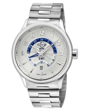GV2 Men's Giromondo Silver Dial Stainless Steel Watch