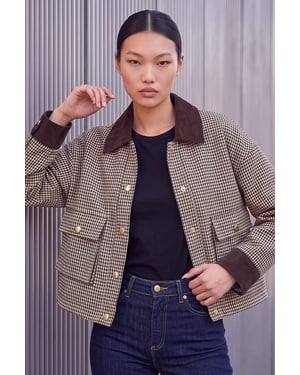Check Cord Trim Jacket