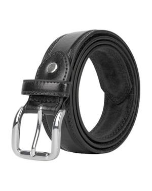 Men’s Classic 1.25 Inch Belt Real Leather Back in Black