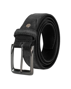 Men’s Genuine Leather Suede Belt 1.25" Dress Belt in Black