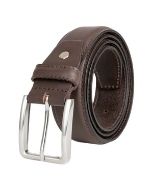 Men’s Genuine Leather 1.25" Belt Matte Finish in Brown