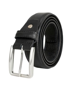 Men’s Genuine Leather 1.25" Belt Matte Finish in Black