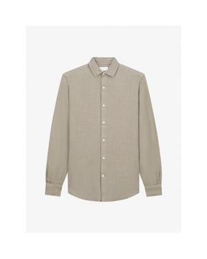 Van Harper Linen shirt sand heren overhemd lange mouw